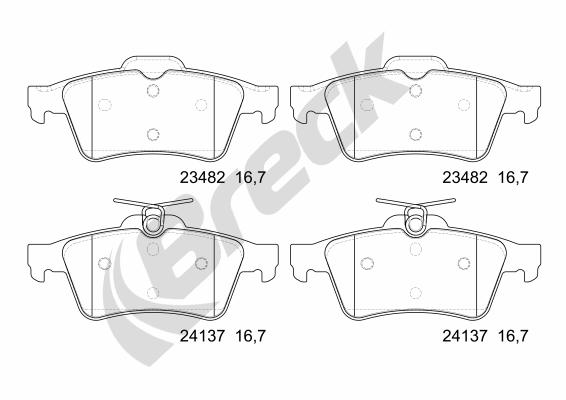 Set placute frana,frana disc 24137 00 702 00 BRECK